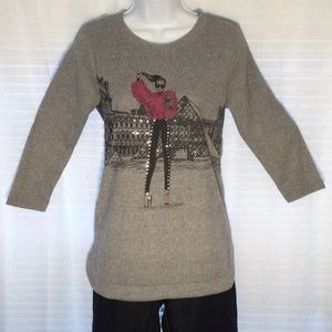 Love + Lace Print Sweatshirt Sz S
